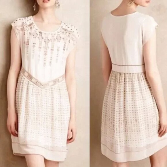 Anthropologie One September Embroidered Dress Ethereal Fairy Feminine Coquette - Picture 2 of 9